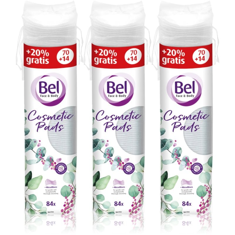Bel Face & Body тампони за почистване на грим изгодна опаковка 3x84 бр.
