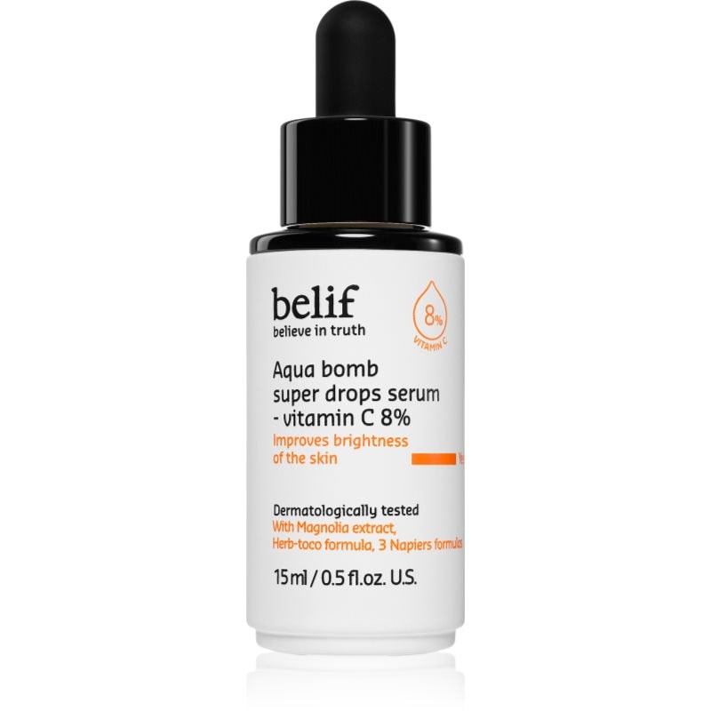 belif Aqua Bomb Super Drops Serum Vitamin C 8% озаряващ серум с витамин С с анти-бръчков ефект - Грижа за лице - Сравни цени от 1 магазин с безплатна доставка