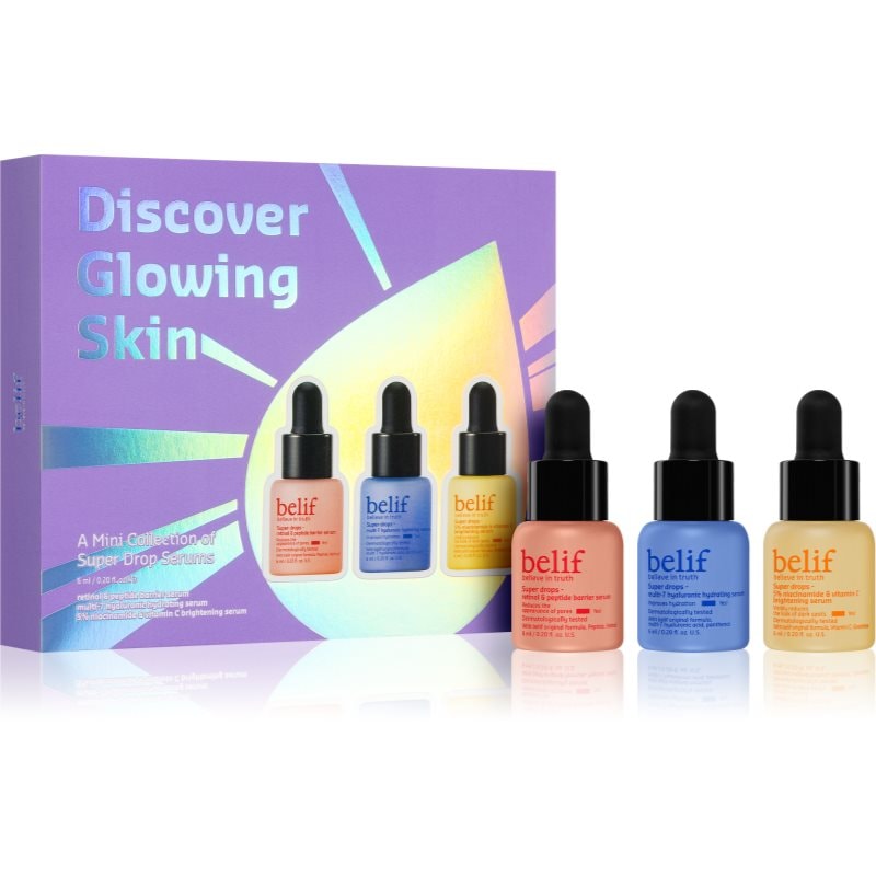 belif Super Drops Discover Glow Skin Kit подаръчен комплект за перфектна кожа - Комплект - Сравни цени от 1 магазин с безплатна доставка
