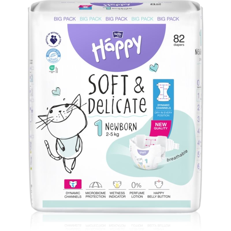 BELLA Baby Happy Soft & Delicate Size 1 Newborn еднократни пелени 2-5 kg - За деца - Сравни цени от 1 магазин с безплатна доставка