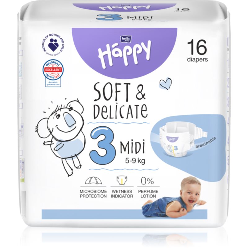 BELLA Baby Happy Soft & Delicate Size 3 MIdi еднократни пелени 5-9 kg - За деца - Сравни цени от 1 магазин с безплатна доставка