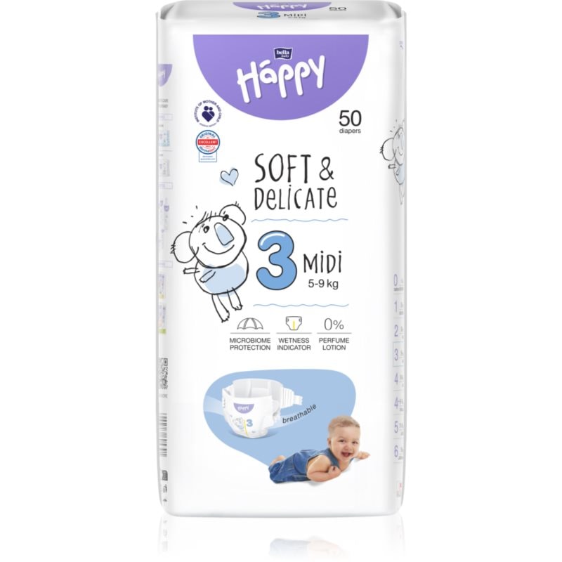 BELLA Baby Happy Soft & Delicate Size 3 MIdi еднократни пелени 5-9 kg - За деца - Сравни цени от 1 магазин с безплатна доставка
