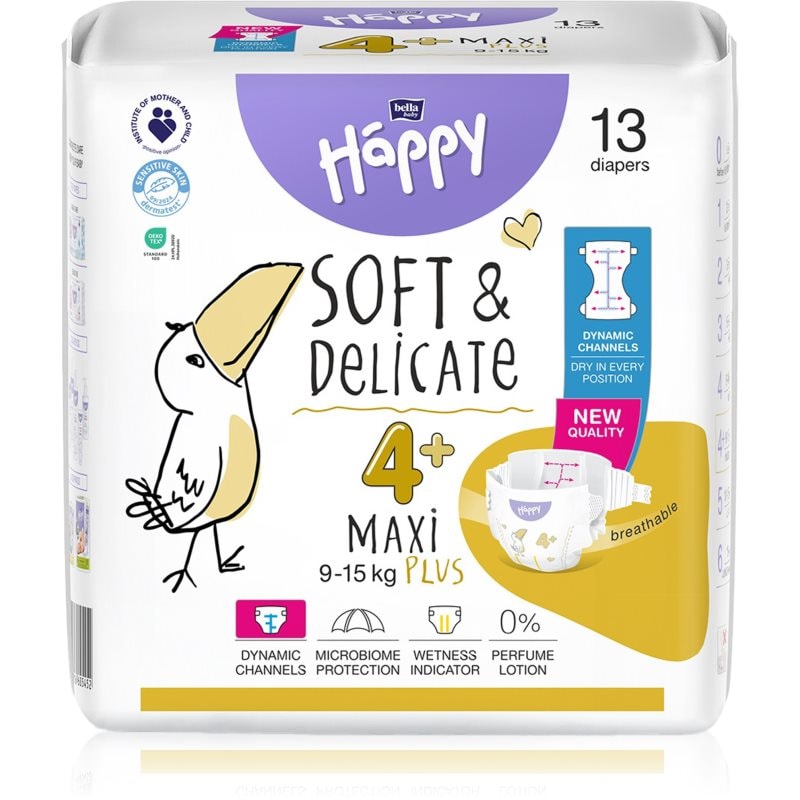 BELLA Baby Happy Soft & Delicate Size 4+ Maxi Plus еднократни пелени 9-15 kg - За деца - Сравни цени от 1 магазин с безплатна доставка