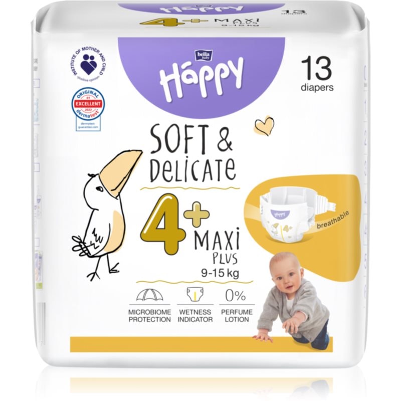 BELLA Baby Happy Soft & Delicate Size 4+ Maxi Plus еднократни пелени 9-15 kg - За деца - Сравни цени от 1 магазин с безплатна доставка