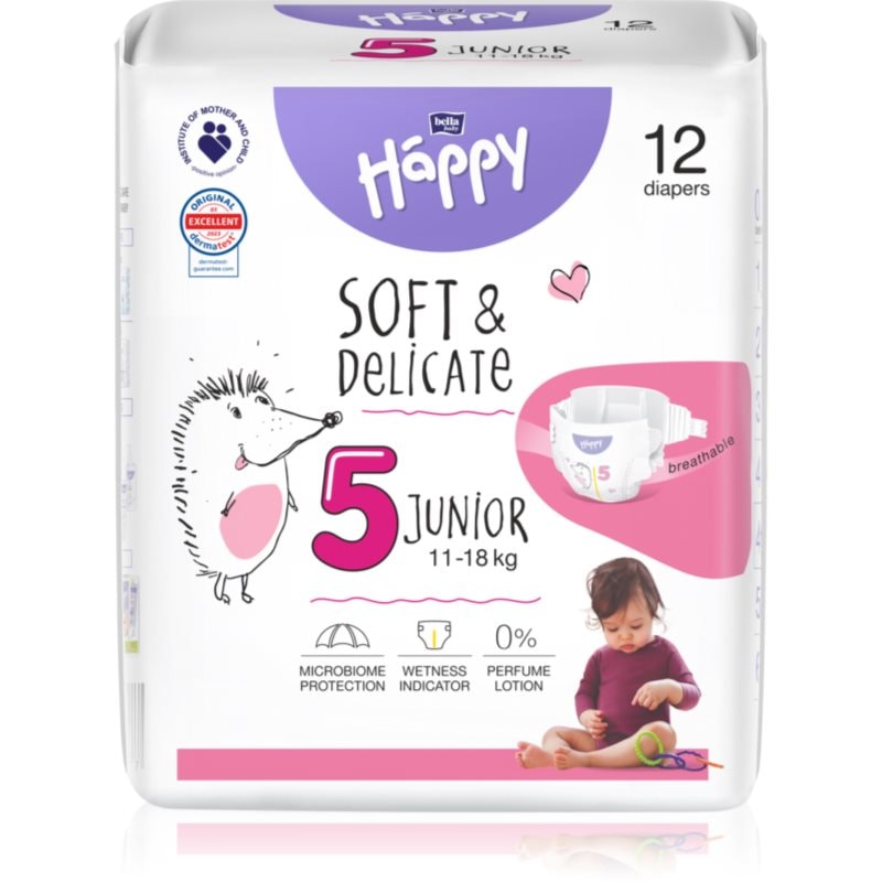 BELLA Baby Happy Soft & Delicate Size 5 Junior еднократни пелени 11-18 kg - За деца - Сравни цени от 1 магазин с безплатна доставка