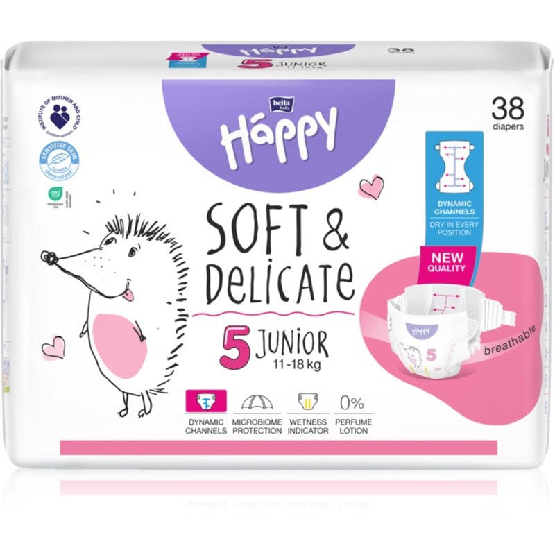 BELLA Baby Happy Soft & Delicate Size 5 Junior еднократни пелени 11-18 kg - За деца - Сравни цени от 1 магазин с безплатна доставка