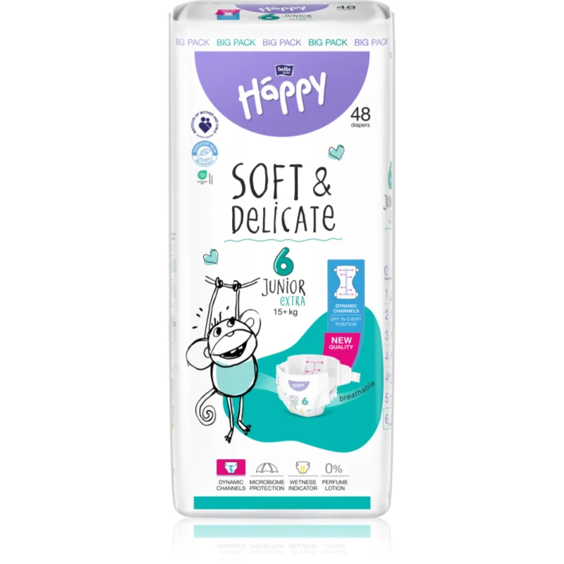 BELLA Baby Happy Soft & Delicate Size 6 Junior Extra еднократни пелени 15+ kg - За деца - Сравни цени от 1 магазин с безплатна доставка