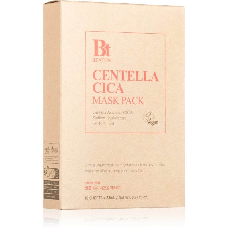 Benton Goodbye Redness Centella успокояваща платнена маска за проблемна кожа, акне