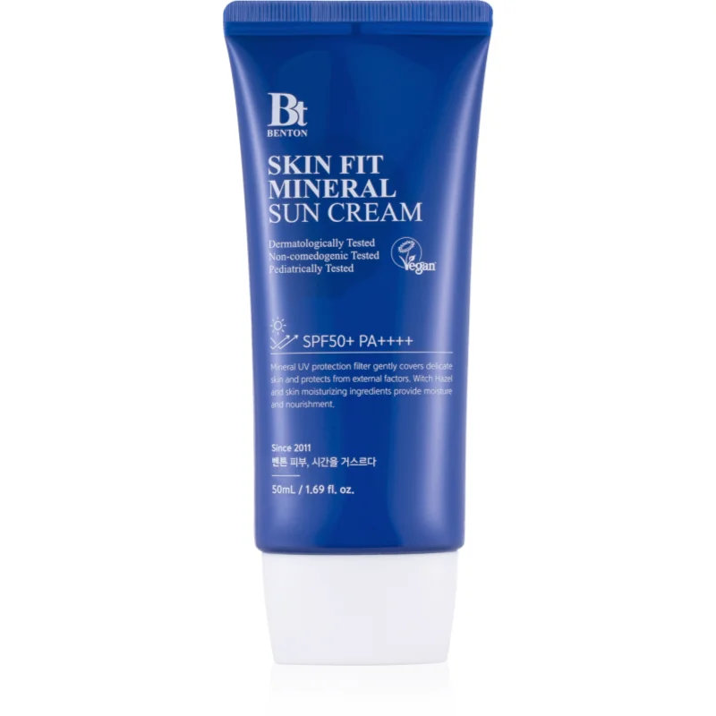 Benton Skin Fit Mineral минерален слънцезащитен флуид за лице SPF 50+ - Грижа за тяло - Сравни цени от 1 магазин с безплатна доставка