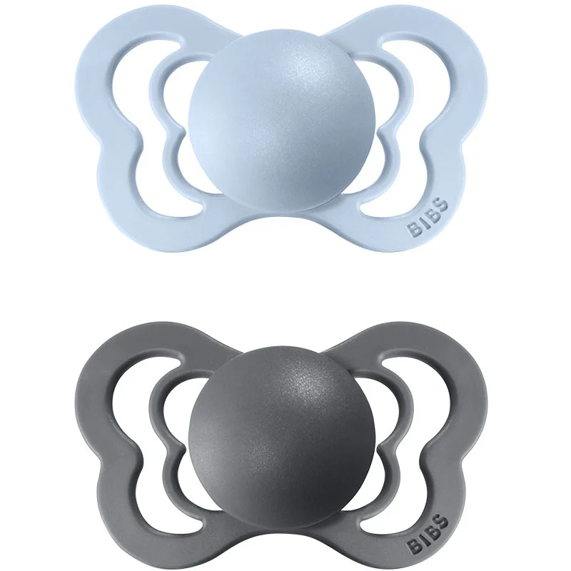 BIBS Couture Silicone Size 1: 0+ months биберон Iron / Baby Blue - За деца - Сравни цени от 1 магазин с безплатна доставка