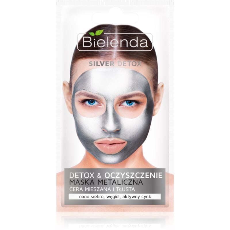 Bielenda Metallic Masks Silver Detox детоксикираща почистваща маска за смесена и мазна кожа