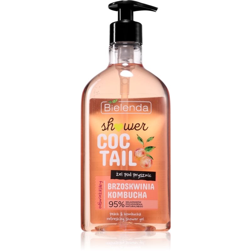 Bielenda Shower Coctail Peach + Kombucha освежаващ душ гел с регенериращ ефект
