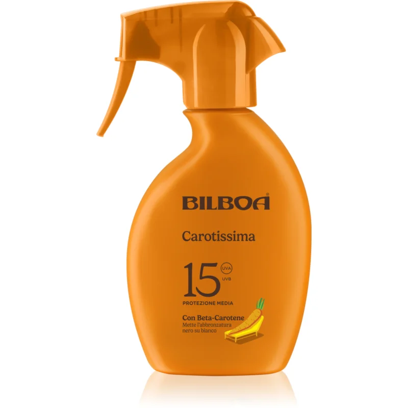 Bilboa Carotissima Trigger слънцезащитен спрей с бета каротин SPF 15 - Грижа за тяло - Сравни цени от 1 магазин с безплатна доставка