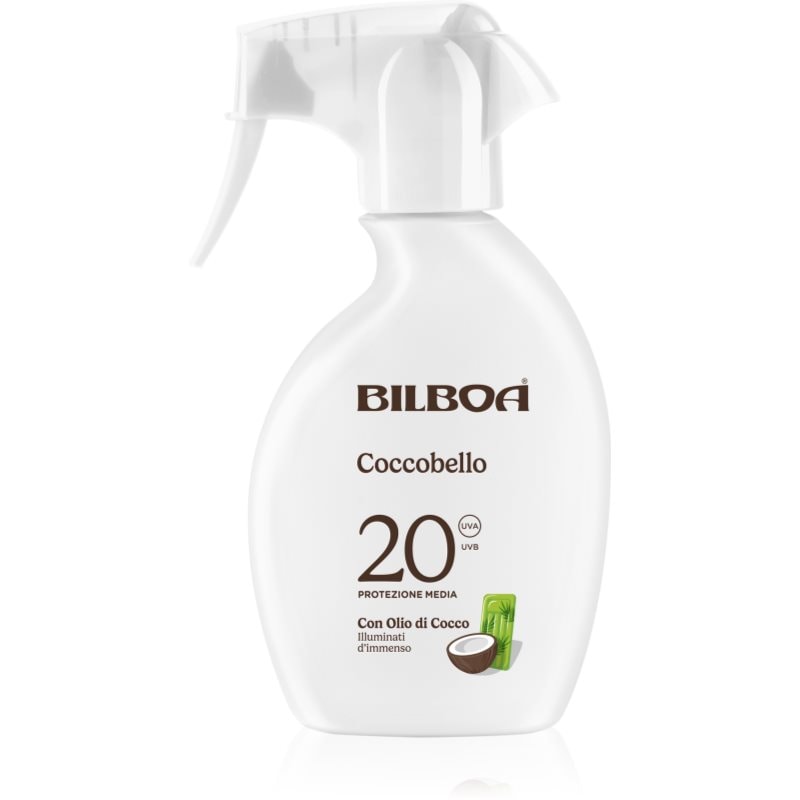 Bilboa Coccobello Trigger слънцезащитен спрей с кокосово масло SPF 20 - Грижа за тяло - Сравни цени от 1 магазин с безплатна доставка