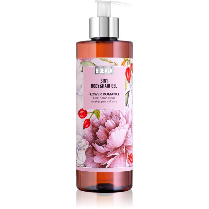 BIOBAZA 3in1 Body & Hair Gel Flower Romance шампоан, балсам и душ гел 3 в 1