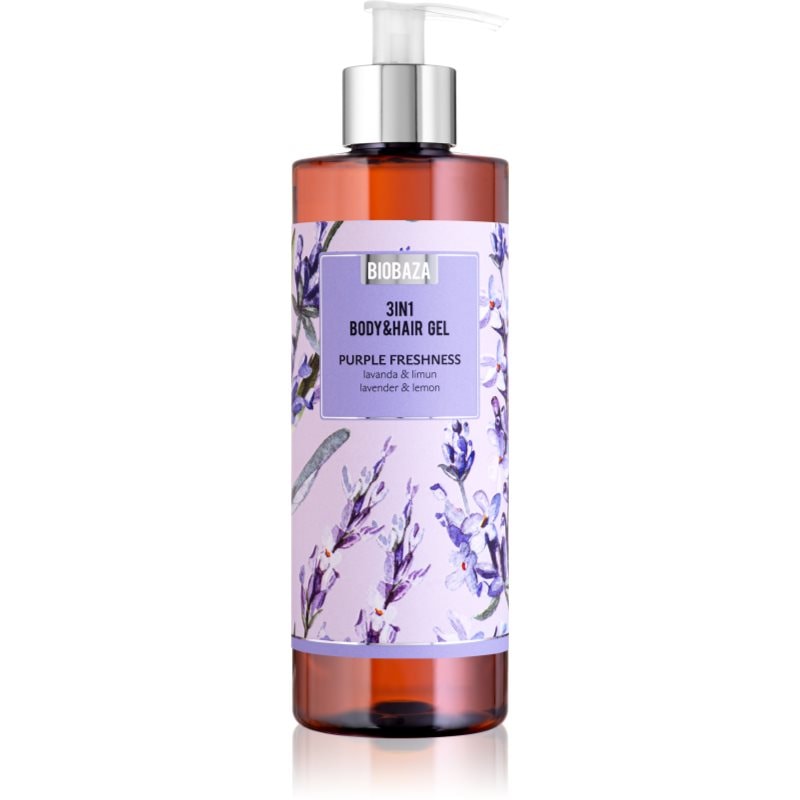 BIOBAZA 3in1 Body & Hair Gel Purple Freshness шампоан, балсам и душ гел 3 в 1 - Грижа за коса - Сравни цени от 1 магазин с безплатна доставка