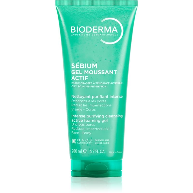 Bioderma Sébium Gel Moussant Actif дълко почистващ гел за мазна и проблемна кожа