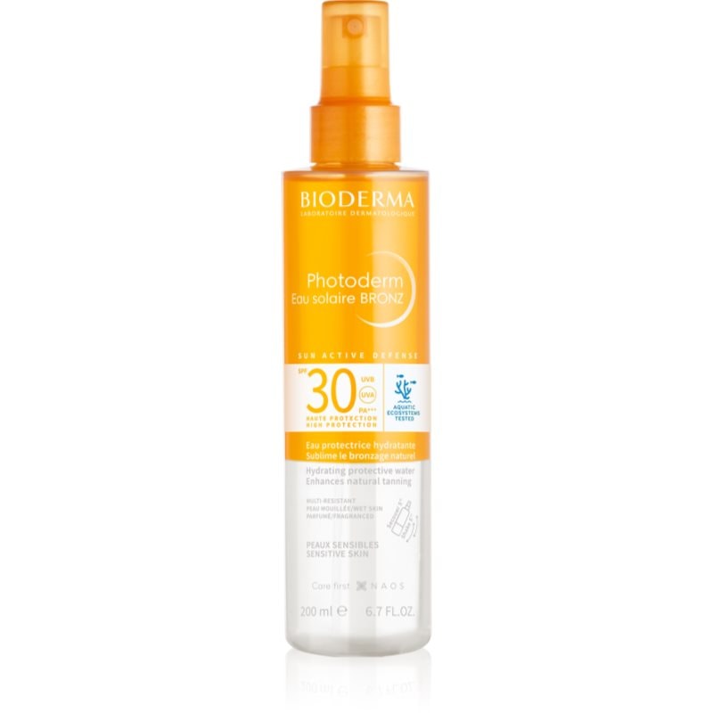 Bioderma Bioderma Photoderm Eau solaire BRONZ слънцезащитен спрей с бронзър SPF 30 - Унисекс парфюм 200мл - Сравни цени от 1 магазин с безплатна доставка