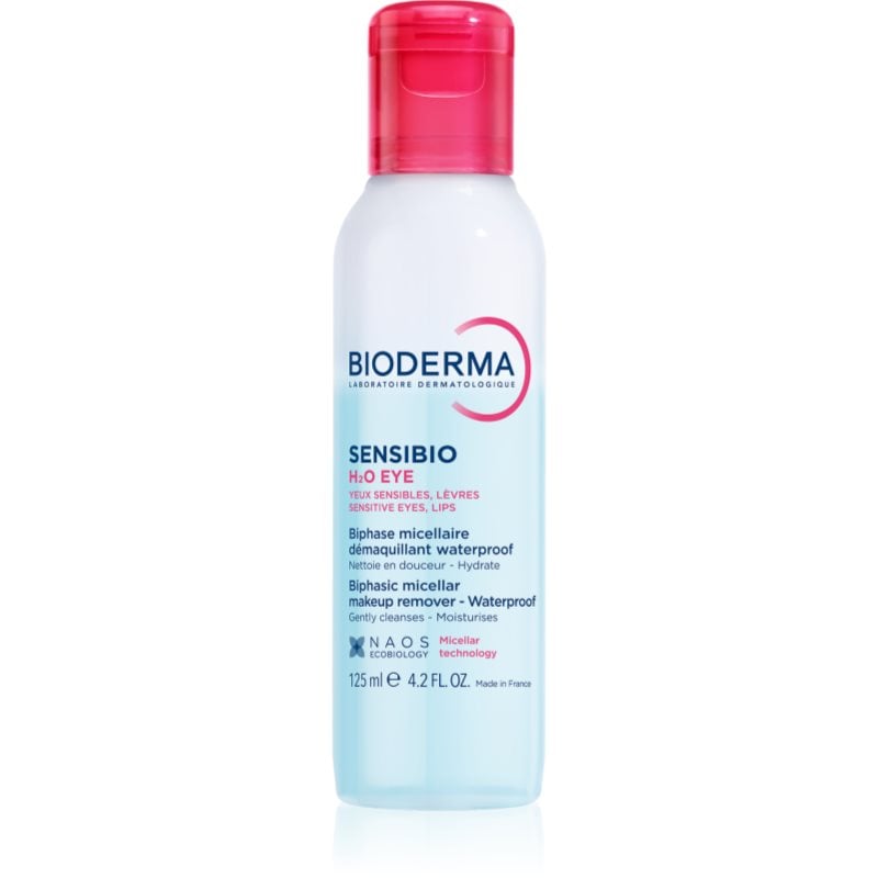 Bioderma Sensibio H2O eye двуфазна мицеларна вода за очи и устни