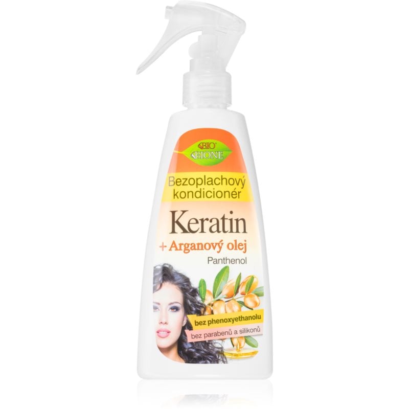 Bione Cosmetics Keratin + Argan балсам в спрей без отмиване