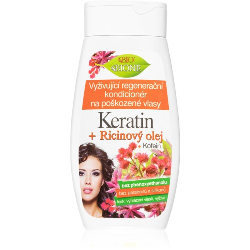 Bione Cosmetics Keratin + Ricinový olej регенериращ балсам за слаба и увредена коса - Грижа за коса - Сравни цени от 1 магазин с безплатна доставка