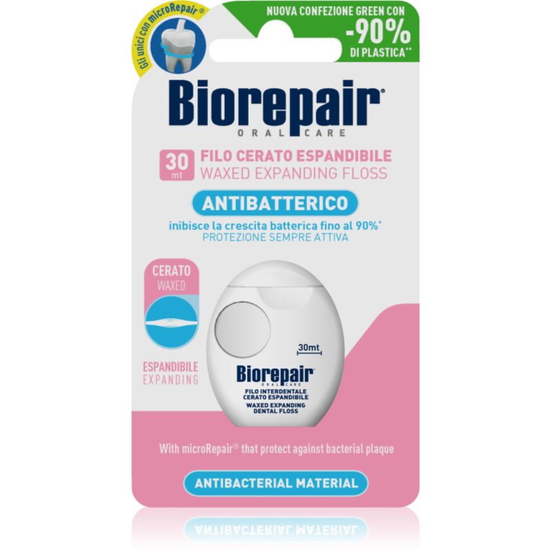 Biorepair Biorepair Dental Floss Waxed Expanding восъчен конец за зъби за чувствителни венци Pink 30 м - Унисекс парфюм - Сравни цени от 1 магазин с безплатна доставка