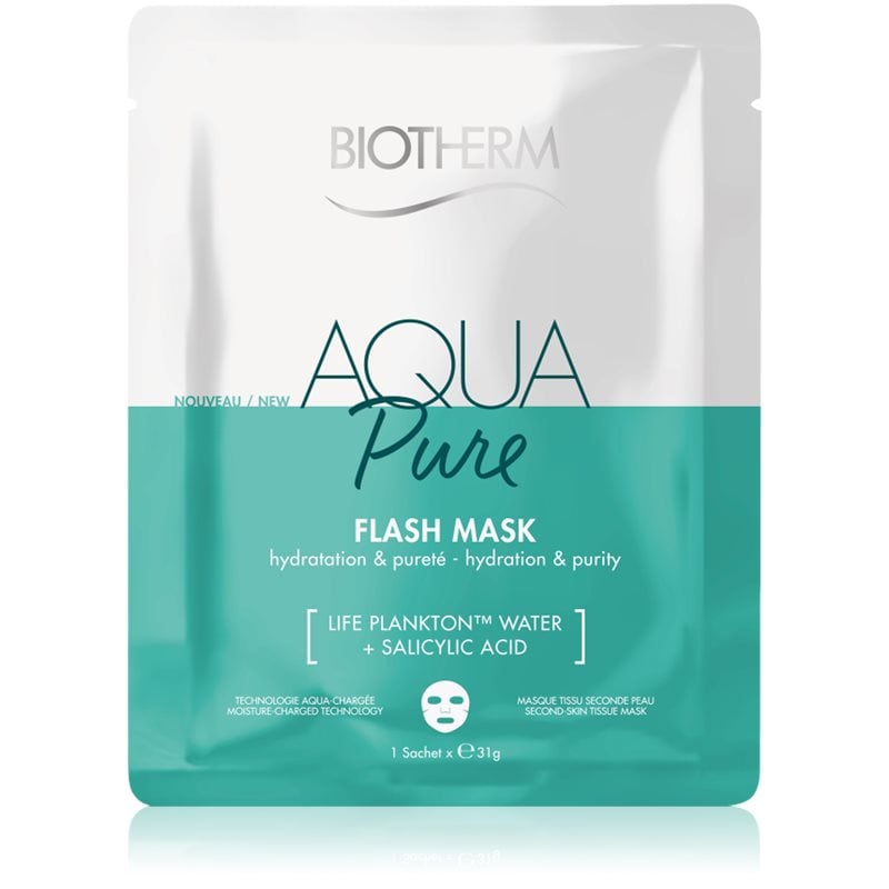 Biotherm Aqua Pure Flash Mask платнена маска с хидратиращ ефект за регенериране на кожата