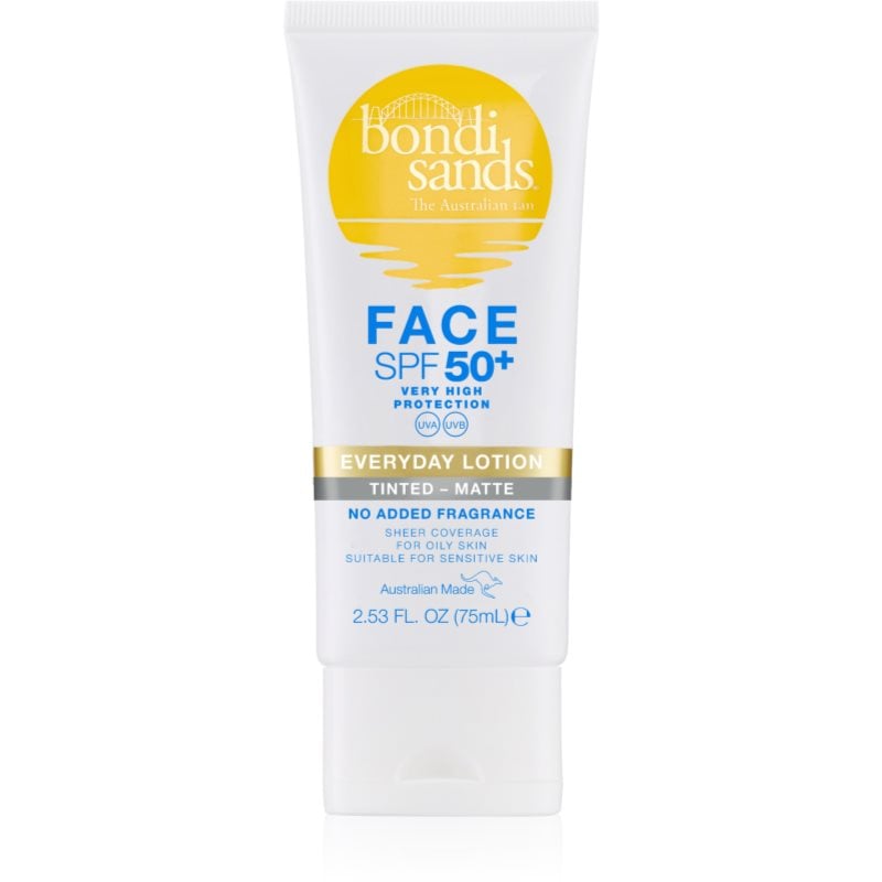 Bondi Sands SPF 50+ Everyday Face Lotion защитен тониращ крем за лице за матиране SPF 50+