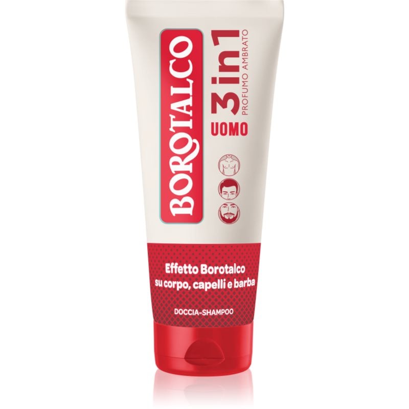 Borotalco MEN 3 in 1 душ-гел за мъже за лице, тяло и коса аромати Amber