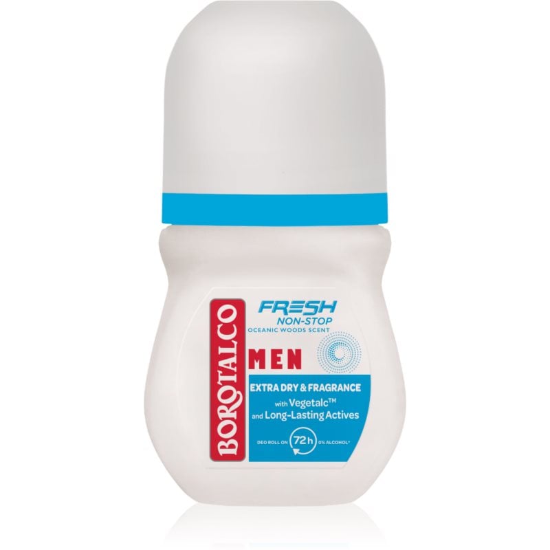 Borotalco Non-Stop Fresh MEN рол-он за мъже аромати Oceanic Wood