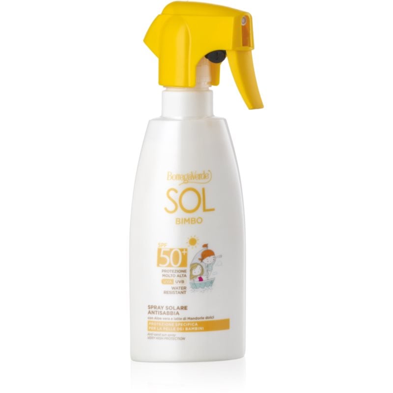 Bottega Verde Sol Bimbo спрей за тен за деца с алое вера SPF 50+