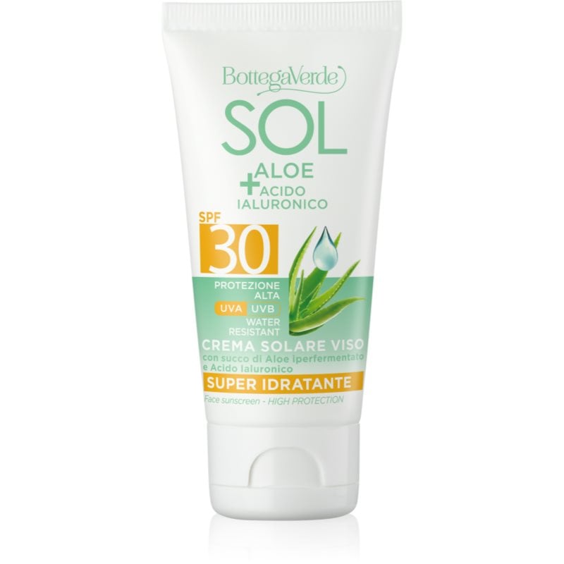 Bottega Verde Sol Aloe слънцезащитен крем за лице с алое вера SPF 30