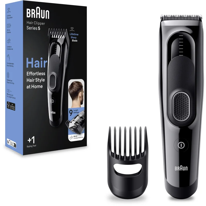 Braun Series 5 HC5310 машинка за подстригване на коса със сменяеми приставки - Електроуред - Сравни цени от 1 магазин с безплатна доставка