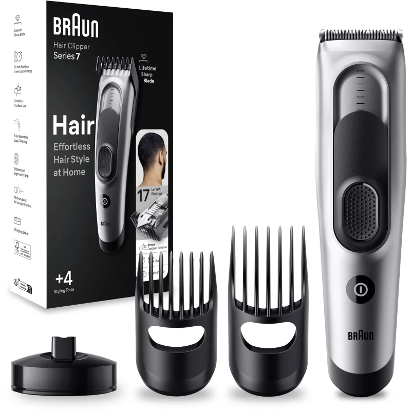 Braun Series 7 HC7390 машинка за подстригване на коса 17 възможности за настройване на дължината за мъже