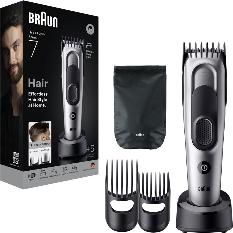 Braun Series 7 HC7590 машинка за подстригване на коса с 5 стилизиращи уреда - Електроуред - Сравни цени от 1 магазин с безплатна доставка