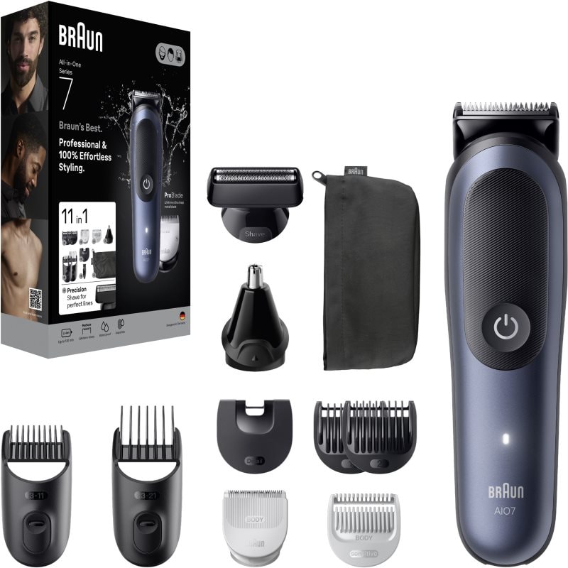 Braun All-In-One Series 7 AIO7540 комплект за грижа за косата, брадата и тялото 11в1 - Комплект - Сравни цени от 1 магазин с безплатна доставка