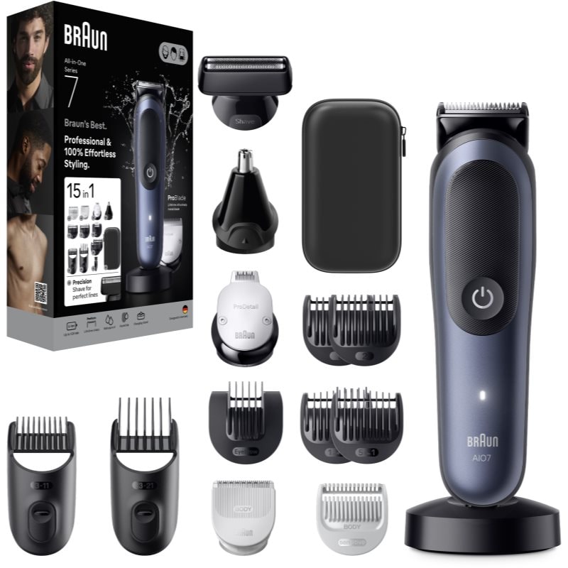 Braun All-In-One Series 7 AIO7580 комплект за грижа за косата, брадата и тялото 15в1 - Комплект - Сравни цени от 1 магазин с безплатна доставка