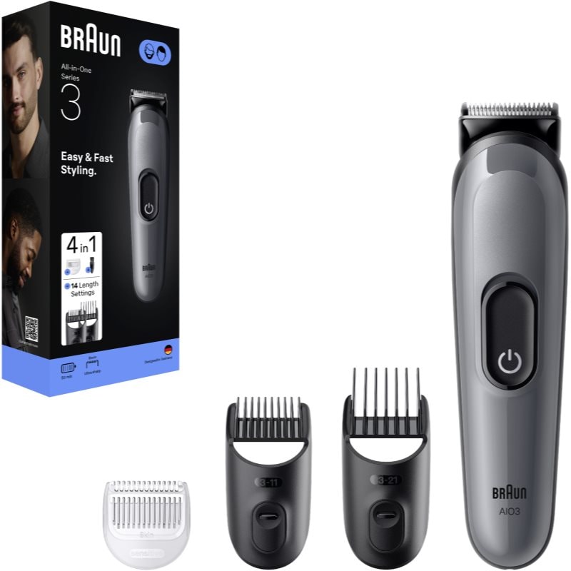 Braun All-In-One Series 3 AIO3500 комплект за оформяне на коса и брада 4 в 1 - Комплект - Сравни цени от 1 магазин с безплатна доставка
