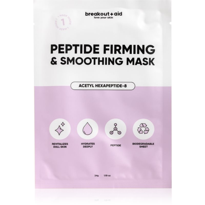 breakout + aid Peptide Firming & Smoothing Mask платнена маска с пептиди - Грижа за лице - Сравни цени от 1 магазин с безплатна доставка