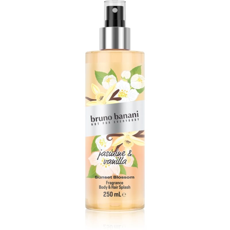 Bruno Banani Bruno Banani Sunset Blossom Jasmine & Vanilla ирана мъгла за тяло и коса за жени Parfum - Женски парфюм 250мл - Сравни цени от 1 магазин с безплатна доставка