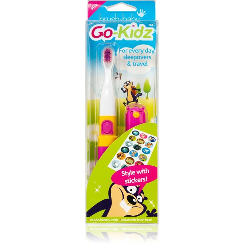 Brush Baby Go-Kidz четка за зъби с батерии над 3 г. Pink/Blue