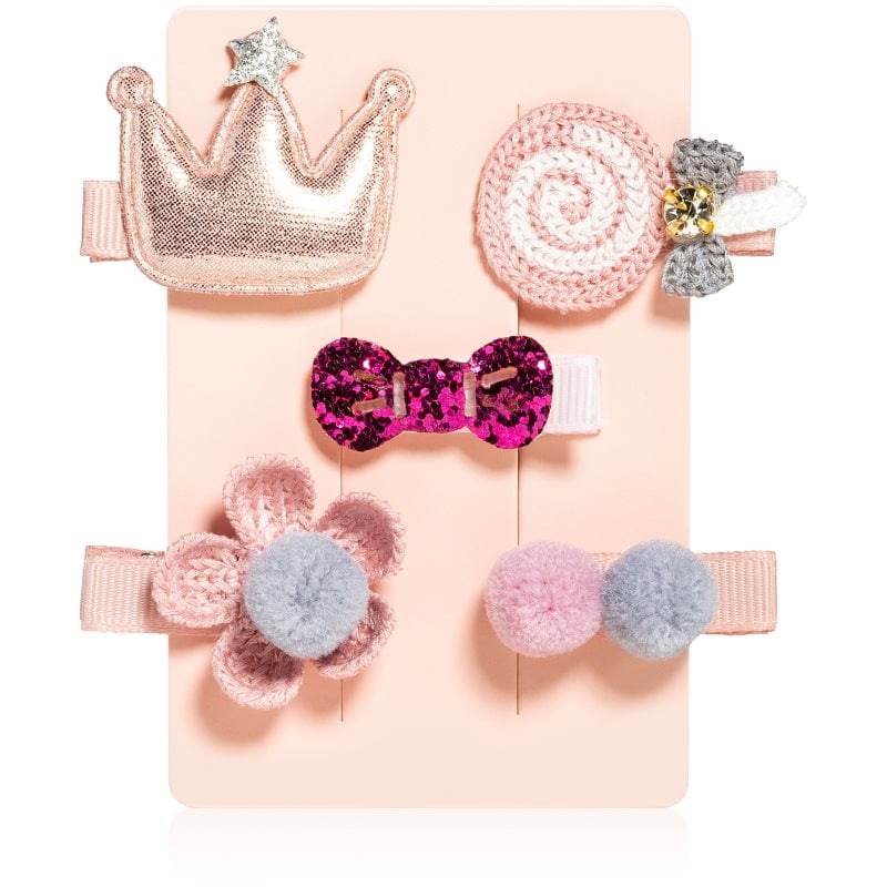 BrushArt KIDS Little princess hair clip set фиби за коса Pink