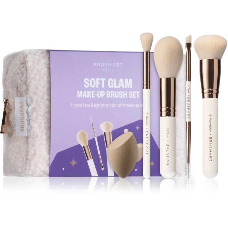 BrushArt Basic Soft Glam make-up brush set Комплект четки с чантичка - Комплект - Сравни цени от 1 магазин с безплатна доставка