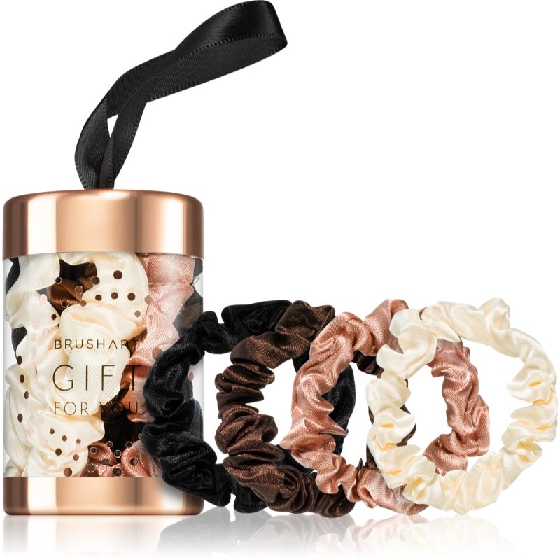 BrushArt Gift for You Slim satin scrunchie set ластици за коса Black & Cream - Грижа за коса - Сравни цени от 1 магазин с безплатна доставка