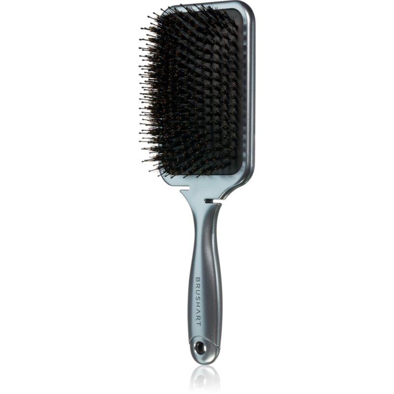 BrushArt Hair Boar bristle paddle hairbrush Четка за коса с косми от глиган Metallic Black - Грижа за коса - Сравни цени от 1 магазин с безплатна доставка