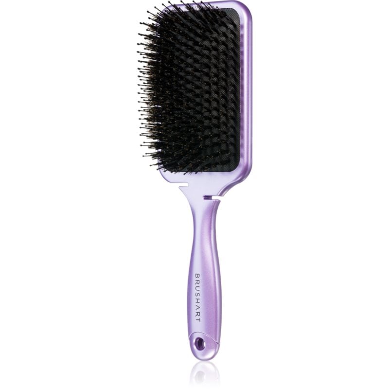BrushArt Hair Boar bristle paddle hairbrush Четка за коса с косми от глиган Metallic Lilac 1 бр.