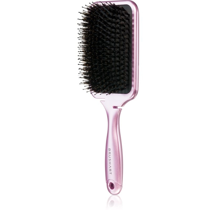 BrushArt Hair Boar bristle paddle hairbrush Четка за коса с косми от глиган Metalic Pink - Грижа за коса - Сравни цени от 1 магазин с безплатна доставка