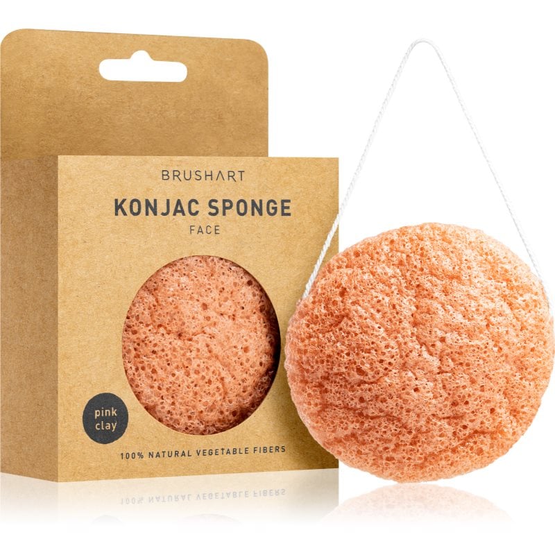 BrushArt Home Salon Konjac sponge нежна ексфолираща гъба за лице Pink Clay