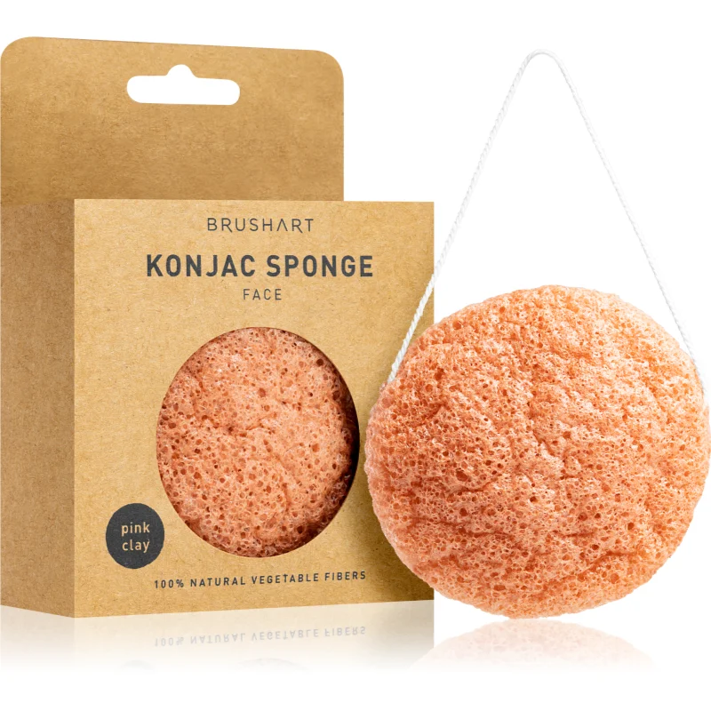 BrushArt Home Salon Konjac sponge нежна ексфолираща гъба за лице Pink Clay - Грижа за лице - Сравни цени от 1 магазин с безплатна доставка