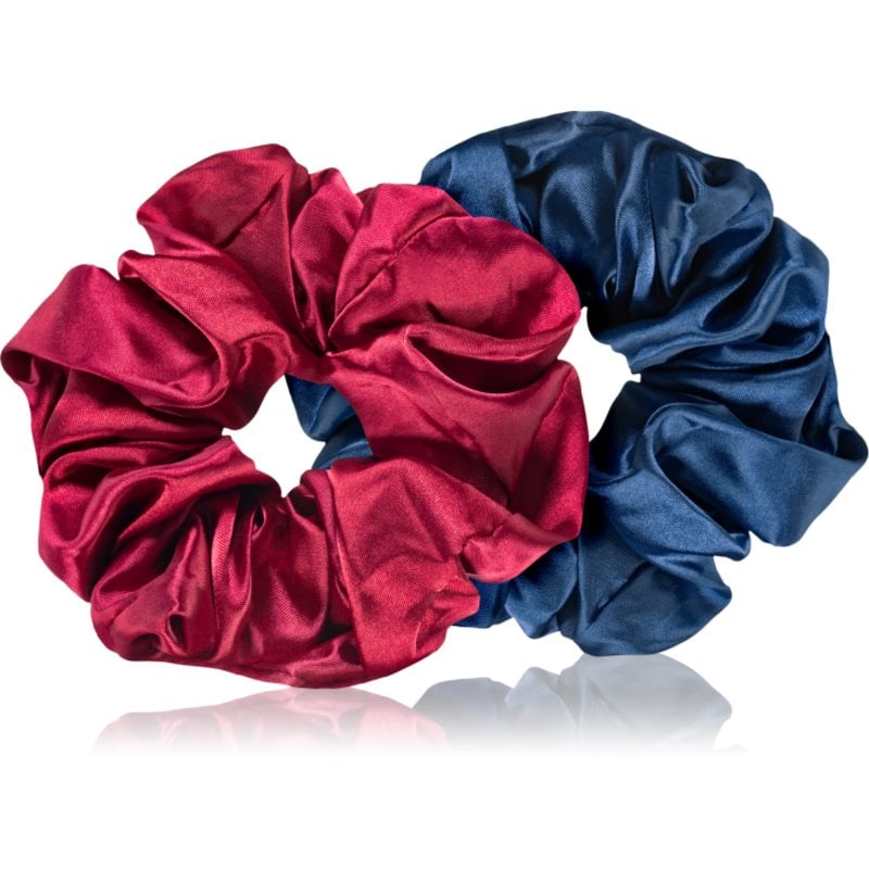 BrushArt Hair Large satin scrunchie set ластици за коса Red & Blue